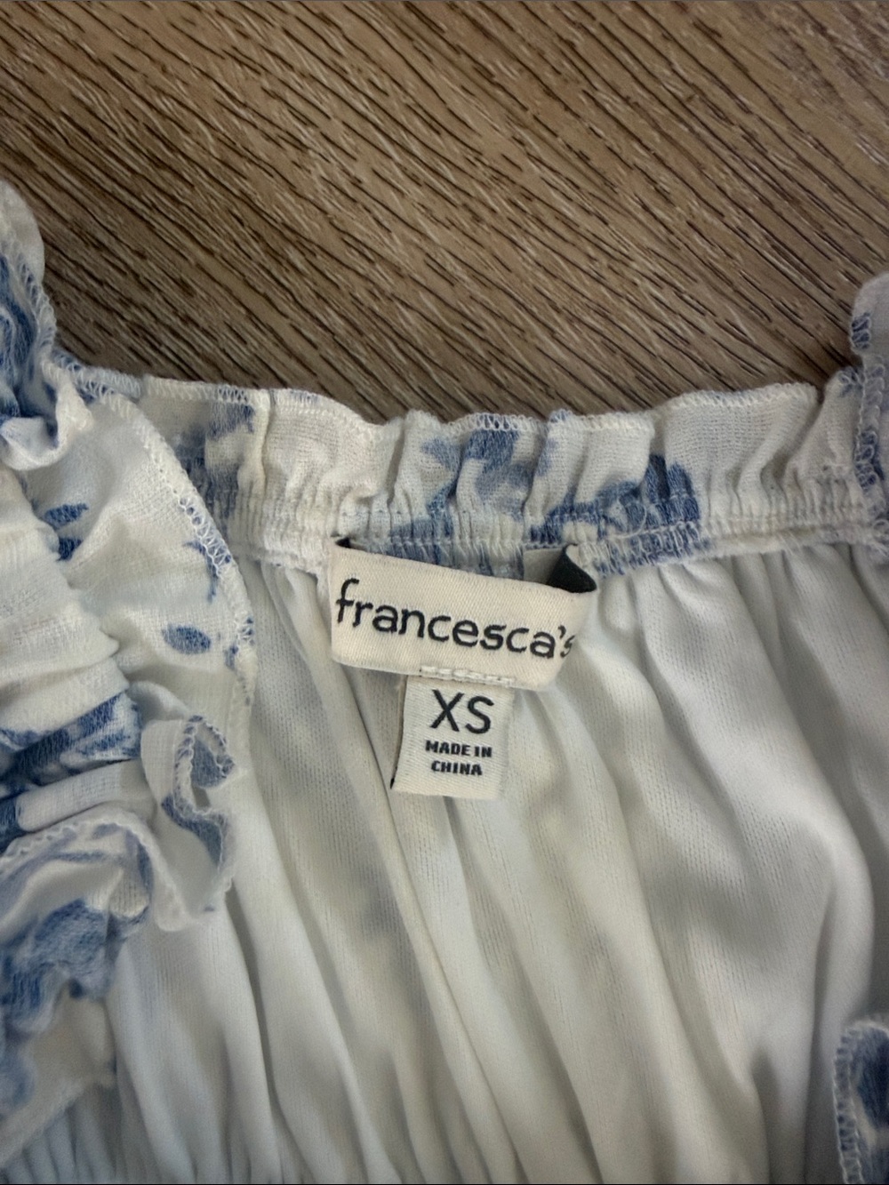 Francesca's Collections White and Blue Floral Tiered Sundress - Picture 3 of 4